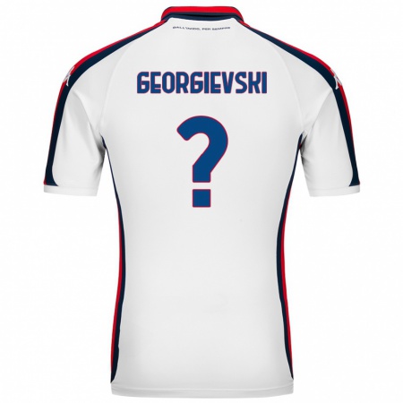 Kandiny Hombre Camiseta Toma Georgievski #0 Blanco 2ª Equipación 2024/25 La Camisa Chile