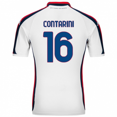 Kandiny Hombre Camiseta Jacopo Contarini #16 Blanco 2ª Equipación 2024/25 La Camisa Chile