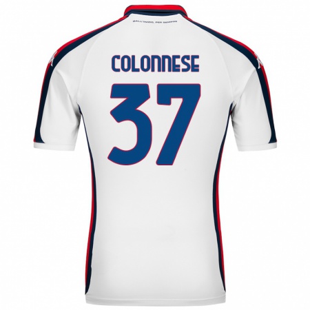 Kandiny Hombre Camiseta Lorenzo Colonnese #37 Blanco 2ª Equipación 2024/25 La Camisa Chile