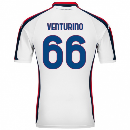 Kandiny Hombre Camiseta Lorenzo Venturino #66 Blanco 2ª Equipación 2024/25 La Camisa Chile