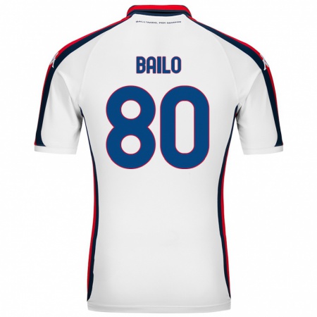 Kandiny Hombre Camiseta Giorgio Bailo #80 Blanco 2ª Equipación 2024/25 La Camisa Chile