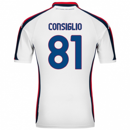 Kandiny Hombre Camiseta Leonardo Consiglio #81 Blanco 2ª Equipación 2024/25 La Camisa Chile