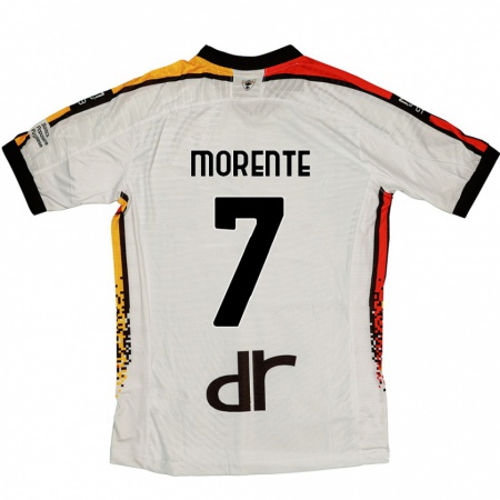 Kandiny Hombre Camiseta Tete Morente #7 Blanco Negro 2ª Equipación 2024/25 La Camisa Chile