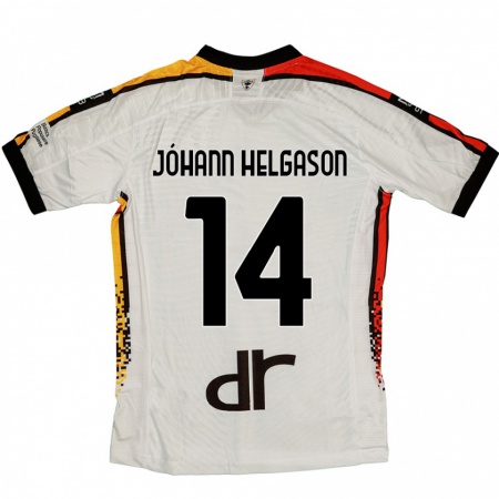 Kandiny Hombre Camiseta Thórir Jóhann Helgason #14 Blanco Negro 2ª Equipación 2024/25 La Camisa Chile