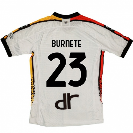 Kandiny Hombre Camiseta Rareș Burnete #23 Blanco Negro 2ª Equipación 2024/25 La Camisa Chile