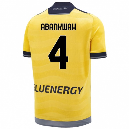 Kandiny Hombre Camiseta James Abankwah #4 Dorado 2ª Equipación 2024/25 La Camisa Chile