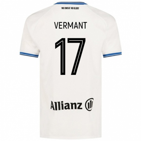 Kandiny Hombre Camiseta Romeo Vermant #17 Blanco 2ª Equipación 2024/25 La Camisa Chile