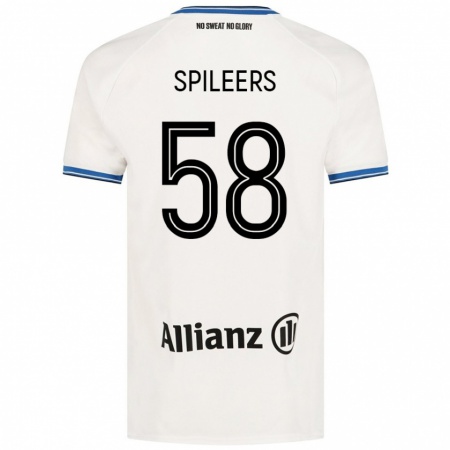 Kandiny Hombre Camiseta Jorne Spileers #58 Blanco 2ª Equipación 2024/25 La Camisa Chile