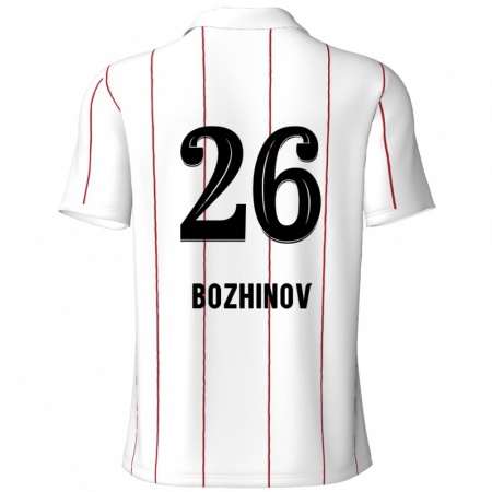 Kandiny Hombre Camiseta Rosen Bozhinov #26 Blanco Negro 2ª Equipación 2024/25 La Camisa Chile