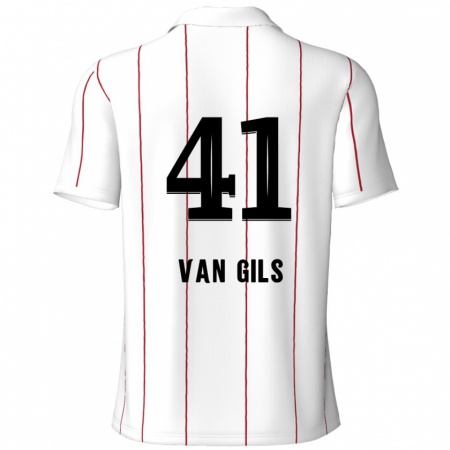 Kandiny Hombre Camiseta Mathis Van Gils #41 Blanco Negro 2ª Equipación 2024/25 La Camisa Chile