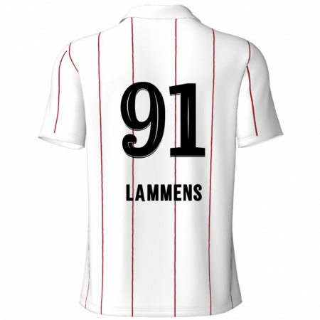 Kandiny Hombre Camiseta Senne Lammens #91 Blanco Negro 2ª Equipación 2024/25 La Camisa Chile