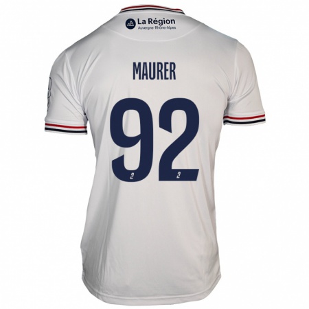 Kandiny Hombre Camiseta Aïman Maurer #92 Blanco 2ª Equipación 2024/25 La Camisa Chile