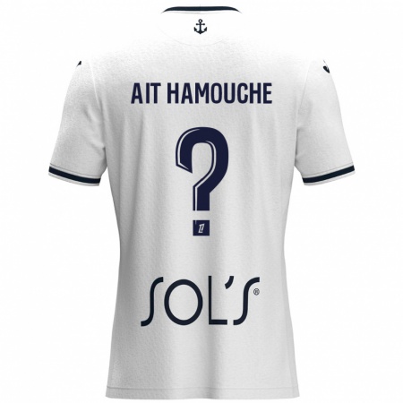 Kandiny Hombre Camiseta Massyl Ait Hamouche #0 Blanco Azul Oscuro 2ª Equipación 2024/25 La Camisa Chile