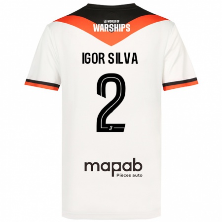 Kandiny Hombre Camiseta Igor Silva #2 Blanco 2ª Equipación 2024/25 La Camisa Chile