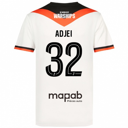 Kandiny Hombre Camiseta Nathaniel Adjei #32 Blanco 2ª Equipación 2024/25 La Camisa Chile