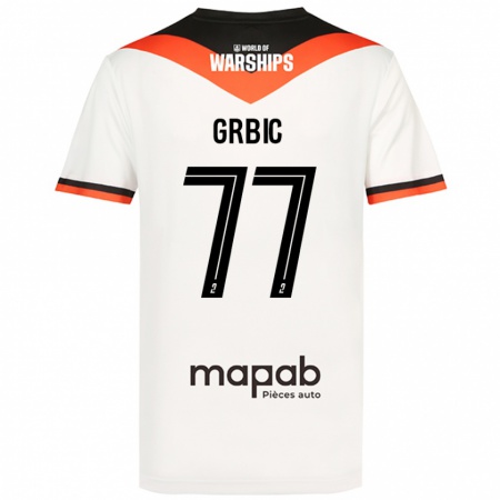 Kandiny Hombre Camiseta Adrian Grbic #77 Blanco 2ª Equipación 2024/25 La Camisa Chile