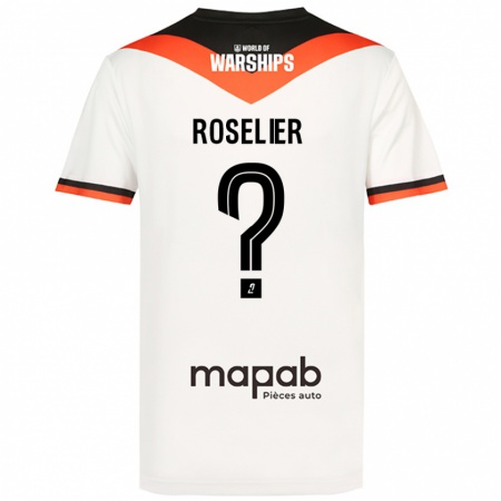 Kandiny Hombre Camiseta Nathan Roselier #0 Blanco 2ª Equipación 2024/25 La Camisa Chile