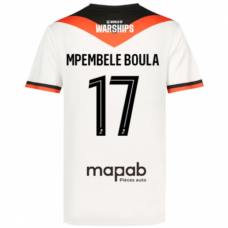 Kandiny Hombre Camiseta Exaucé Mpembele Boula #17 Blanco 2ª Equipación 2024/25 La Camisa Chile