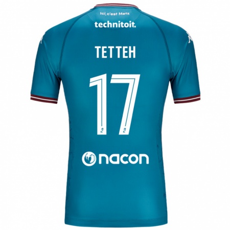 Kandiny Hombre Camiseta Benjamin Tetteh #17 Azul Petróleo 2ª Equipación 2024/25 La Camisa Chile