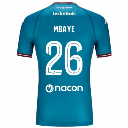 Kandiny Hombre Camiseta Malick Mbaye #26 Azul Petróleo 2ª Equipación 2024/25 La Camisa Chile