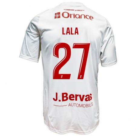 Kandiny Hombre Camiseta Kenny Lala #27 Blanco Rojo 2ª Equipación 2024/25 La Camisa Chile