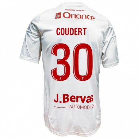 Kandiny Hombre Camiseta Grégoire Coudert #30 Blanco Rojo 2ª Equipación 2024/25 La Camisa Chile