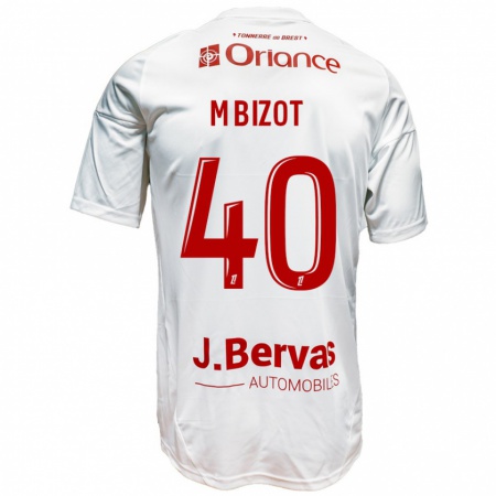 Kandiny Hombre Camiseta Marco Bizot #40 Blanco Rojo 2ª Equipación 2024/25 La Camisa Chile