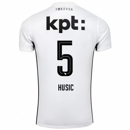 Kandiny Hombre Camiseta Anel Husic #5 Blanco Negro 2ª Equipación 2024/25 La Camisa Chile