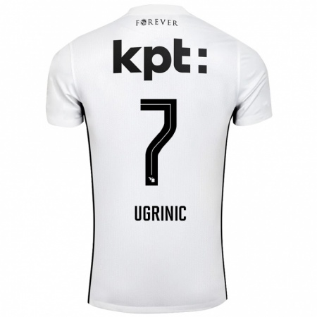 Kandiny Hombre Camiseta Filip Ugrinic #7 Blanco Negro 2ª Equipación 2024/25 La Camisa Chile