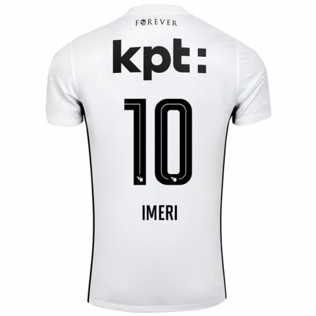 Kandiny Hombre Camiseta Kastriot Imeri #10 Blanco Negro 2ª Equipación 2024/25 La Camisa Chile