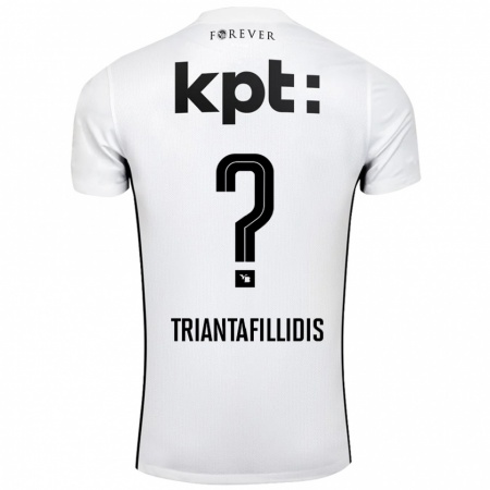 Kandiny Hombre Camiseta Nevin Triantafillidis #0 Blanco Negro 2ª Equipación 2024/25 La Camisa Chile