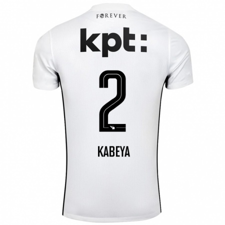 Kandiny Hombre Camiseta Benjamin Kabeya #2 Blanco Negro 2ª Equipación 2024/25 La Camisa Chile