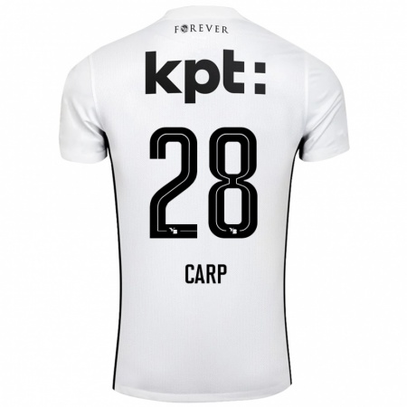 Kandiny Hombre Camiseta Cristina Carp #28 Blanco Negro 2ª Equipación 2024/25 La Camisa Chile