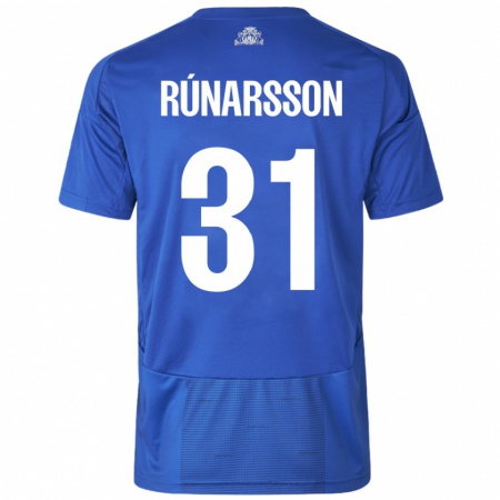 Kandiny Hombre Camiseta Rúnar Alex Rúnarsson #31 Blanco Azul 2ª Equipación 2024/25 La Camisa Chile