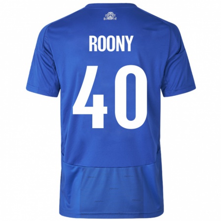 Kandiny Hombre Camiseta Roony Bardghji #40 Blanco Azul 2ª Equipación 2024/25 La Camisa Chile