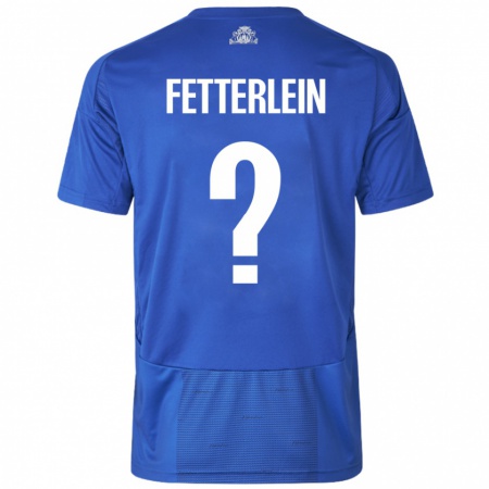 Kandiny Hombre Camiseta Sean Fetterlein #0 Blanco Azul 2ª Equipación 2024/25 La Camisa Chile