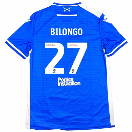 Kandiny Mujer Camiseta Bryant Bilongo #27 Azul Blanco 1ª Equipación 2024/25 La Camisa Chile