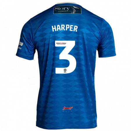 Kandiny Mujer Camiseta Cameron Harper #3 Azul 1ª Equipación 2024/25 La Camisa Chile