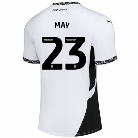 Kandiny Mujer Camiseta Rebecca May #23 Blanco Negro 1ª Equipación 2024/25 La Camisa Chile