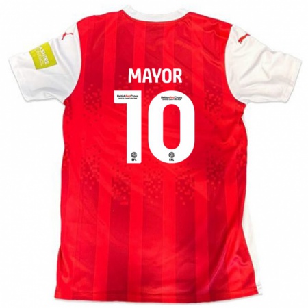 Kandiny Mujer Camiseta Danny Mayor #10 Rojo Blanco 1ª Equipación 2024/25 La Camisa Chile