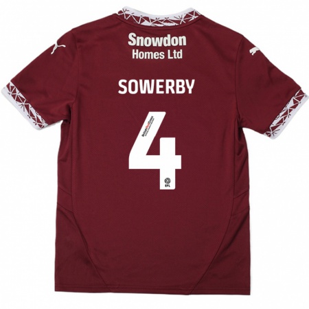 Kandiny Mujer Camiseta Jack Sowerby #4 Borgoña 1ª Equipación 2024/25 La Camisa Chile