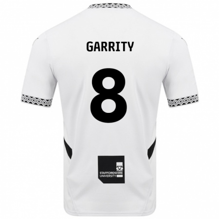 Kandiny Mujer Camiseta Ben Garrity #8 Blanco 1ª Equipación 2024/25 La Camisa Chile