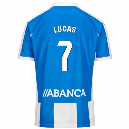 Kandiny Mujer Camiseta Lucas Pérez #7 Azul Blanco 1ª Equipación 2024/25 La Camisa Chile