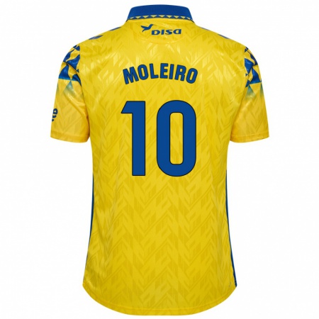 Kandiny Mujer Camiseta Alberto Moleiro #10 Amarillo Azul 1ª Equipación 2024/25 La Camisa Chile