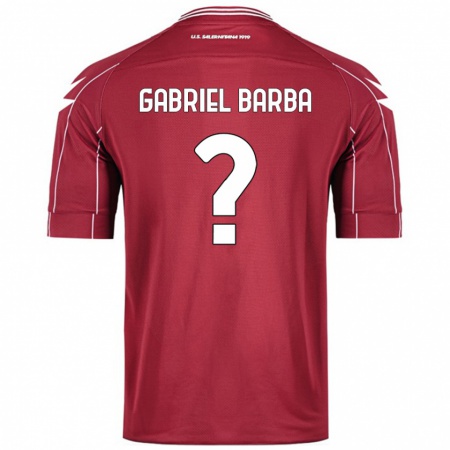 Kandiny Mujer Camiseta Luigi Gabriel Barba #0 Borgoña 1ª Equipación 2024/25 La Camisa Chile