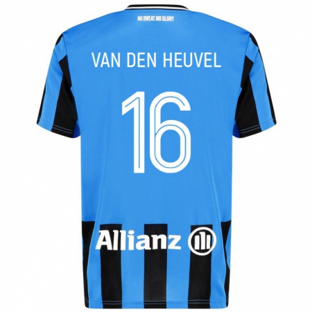 Kandiny Mujer Camiseta Dani Van Den Heuvel #16 Azul Cielo Negro 1ª Equipación 2024/25 La Camisa Chile