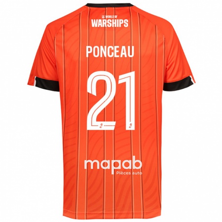 Kandiny Mujer Camiseta Julien Ponceau #21 Naranja 1ª Equipación 2024/25 La Camisa Chile