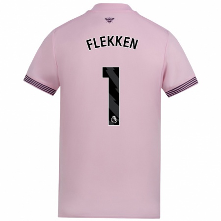 Kandiny Mujer Camiseta Mark Flekken #1 Rosa 2ª Equipación 2024/25 La Camisa Chile