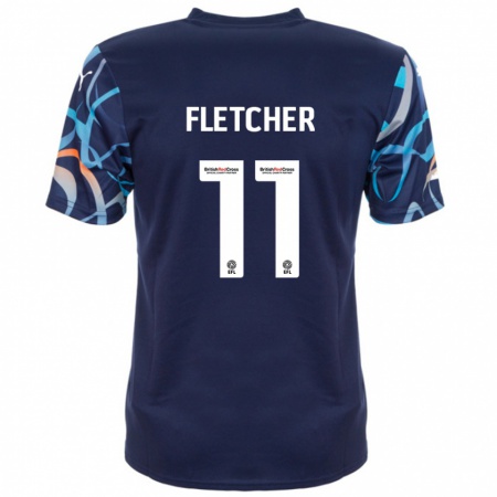 Kandiny Mujer Camiseta Ashley Fletcher #11 Azul Marino 2ª Equipación 2024/25 La Camisa Chile