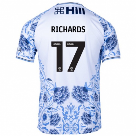 Kandiny Mujer Camiseta Taylor Richards #17 Blanco Azul 2ª Equipación 2024/25 La Camisa Chile